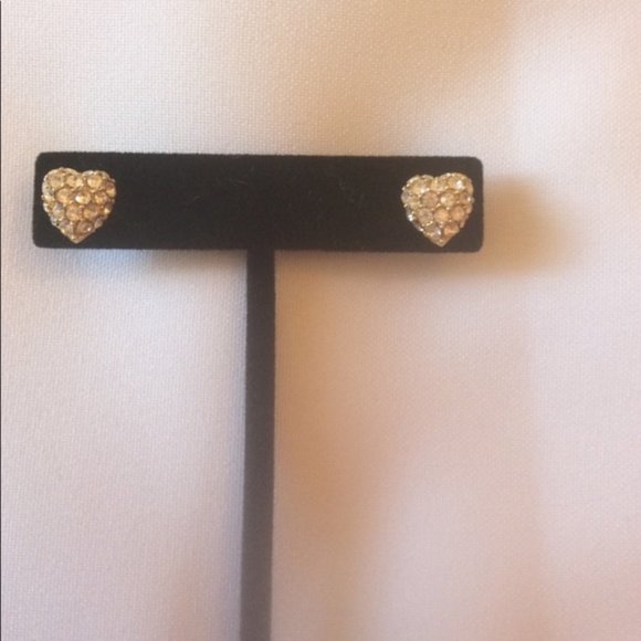 Small Sparkly Heart Shaped Earrings - Picture 3 of 3